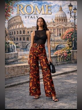 🥳SUPER RARE🥳 Anthropologie NWT Mehtap Elaidi Printed Brocade Pants size S.